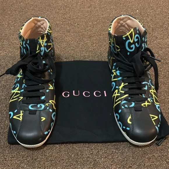 Gucci Shoes Gucci Ghost Graffiti High Top Sneaker Poshmark